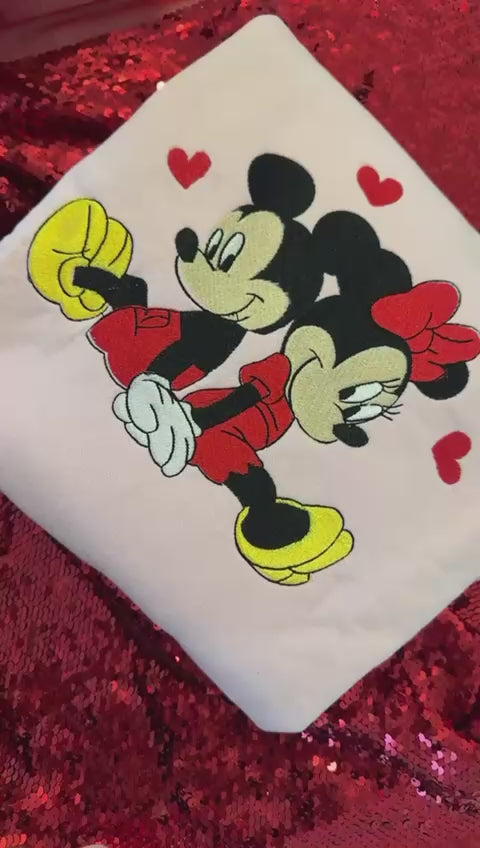 Mickey & Minnie Embroidered Sweatshirt